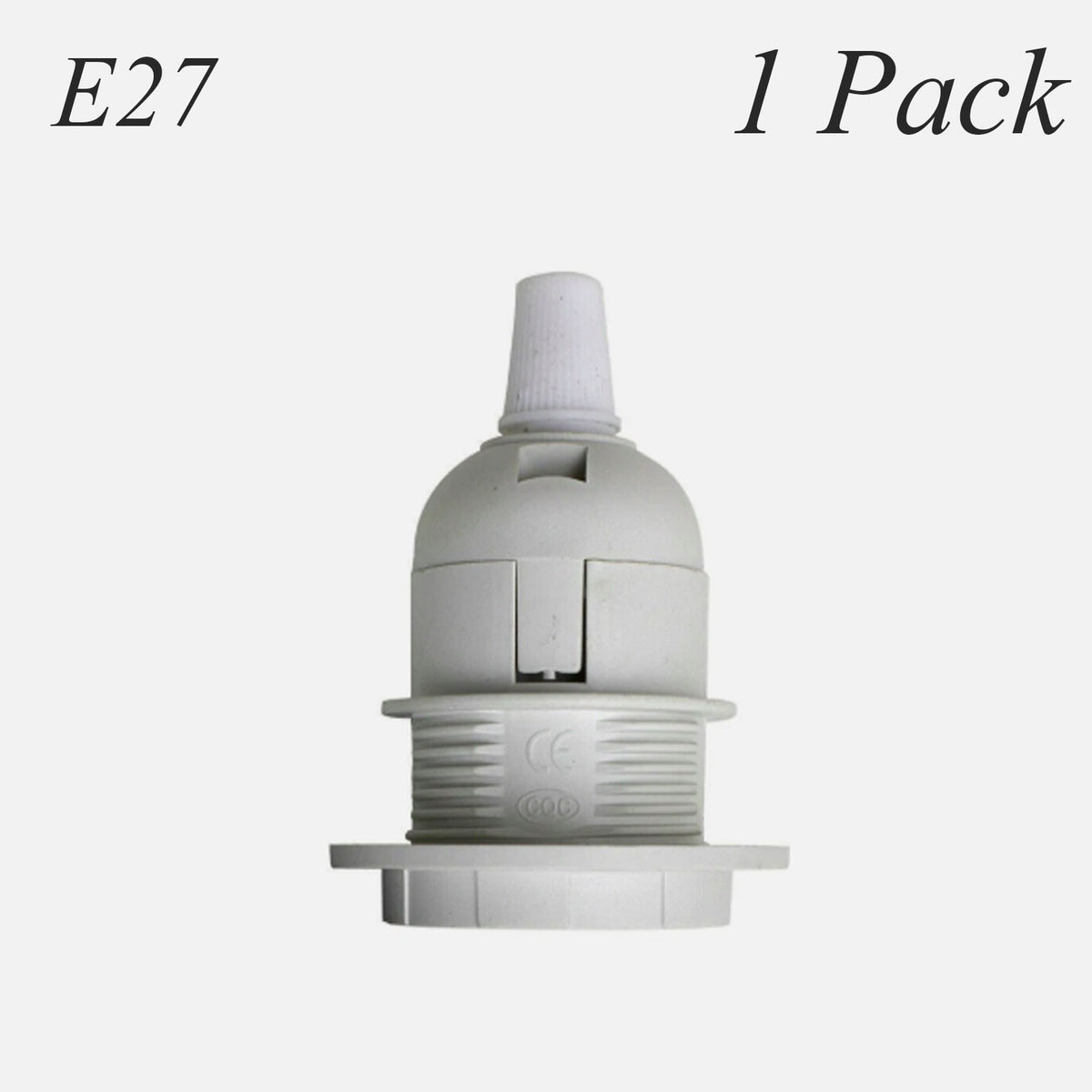 E14 Lamp Holder or E27 Holder with Cord Grip – Black or White - E27 with Cord Grip, White, Single