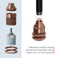 E27 Threaded Conduit Lamp Holder with Shade Rings – 20 mm, 5 Finishes