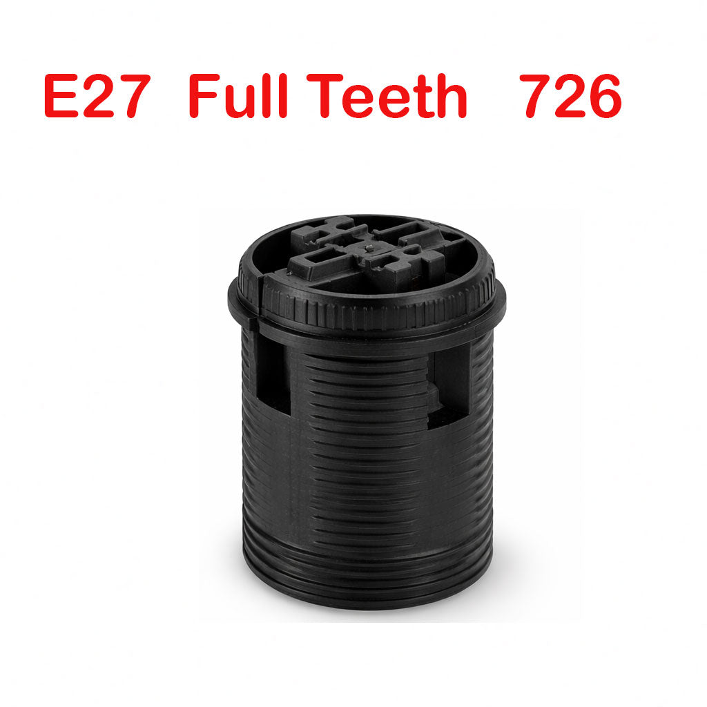 Plastic E14 / E27 Lamp Holder – Full or Half Thread, Black or White - Black, E27 Full Thread, Single