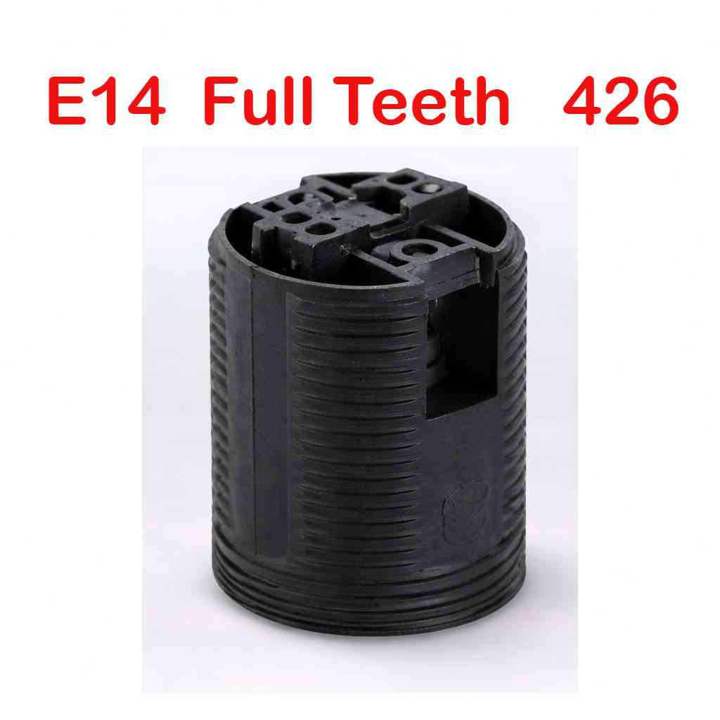 Plastic E14 / E27 Lamp Holder – Full or Half Thread, Black or White - Black, E14 Full Thread, Single