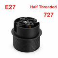 Plastic E14 / E27 Lamp Holder – Full or Half Thread, Black or White - Black, E27 Half Thread, Single