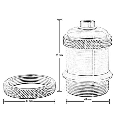 Vintage Knurled E27 Lamp Holder with Shade Ring – 11 Finishes - photo 2
