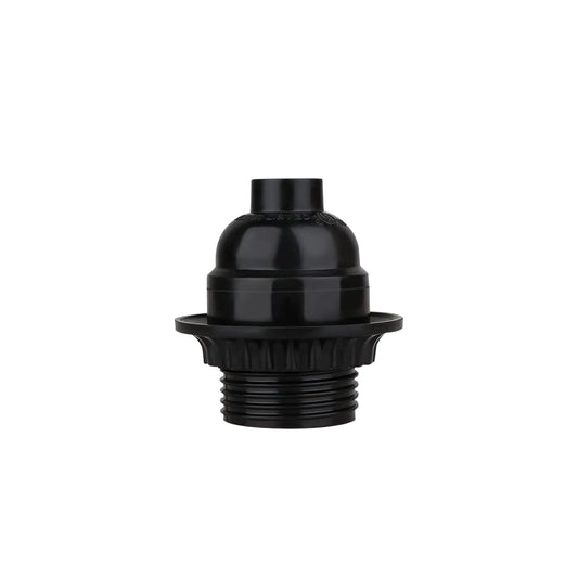 Black Bakelite E27 Lamp Holder with Shade Ring – 5.5 cm - photo 2