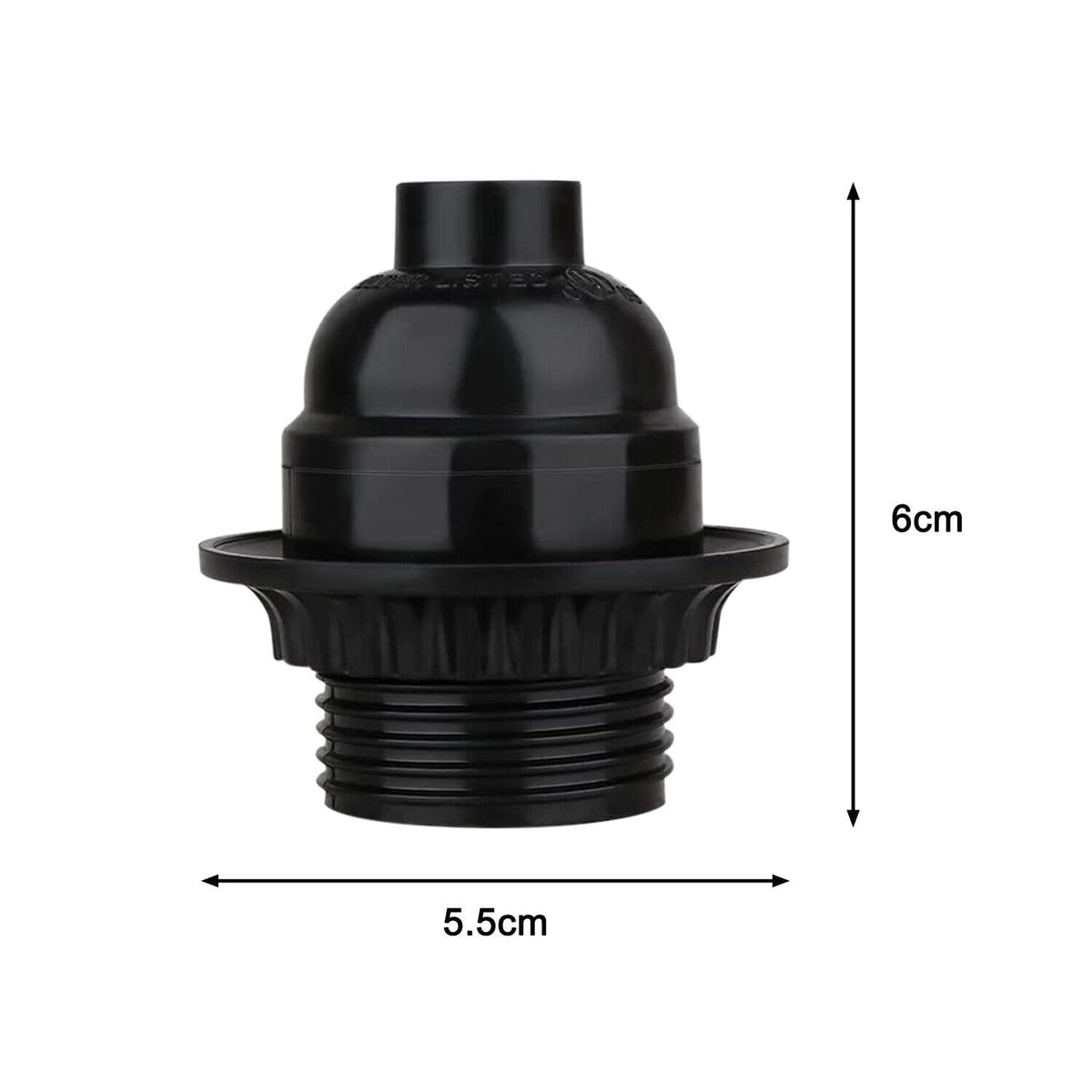 Black Bakelite E27 Lamp Holder with Shade Ring – 5.5 cm - photo 3