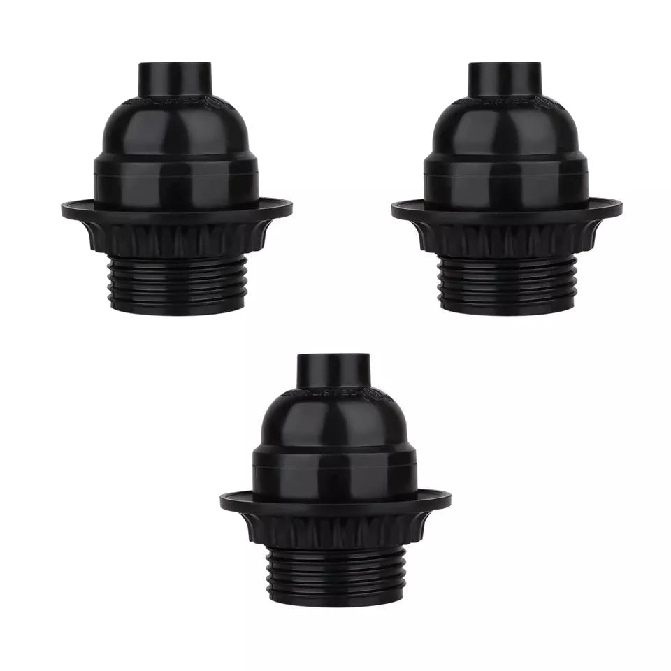 Black Bakelite E27 Lamp Holder with Shade Ring – 5.5 cm - photo 5