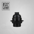 Black Bakelite E27 Lamp Holder with Shade Ring – 5.5 cm