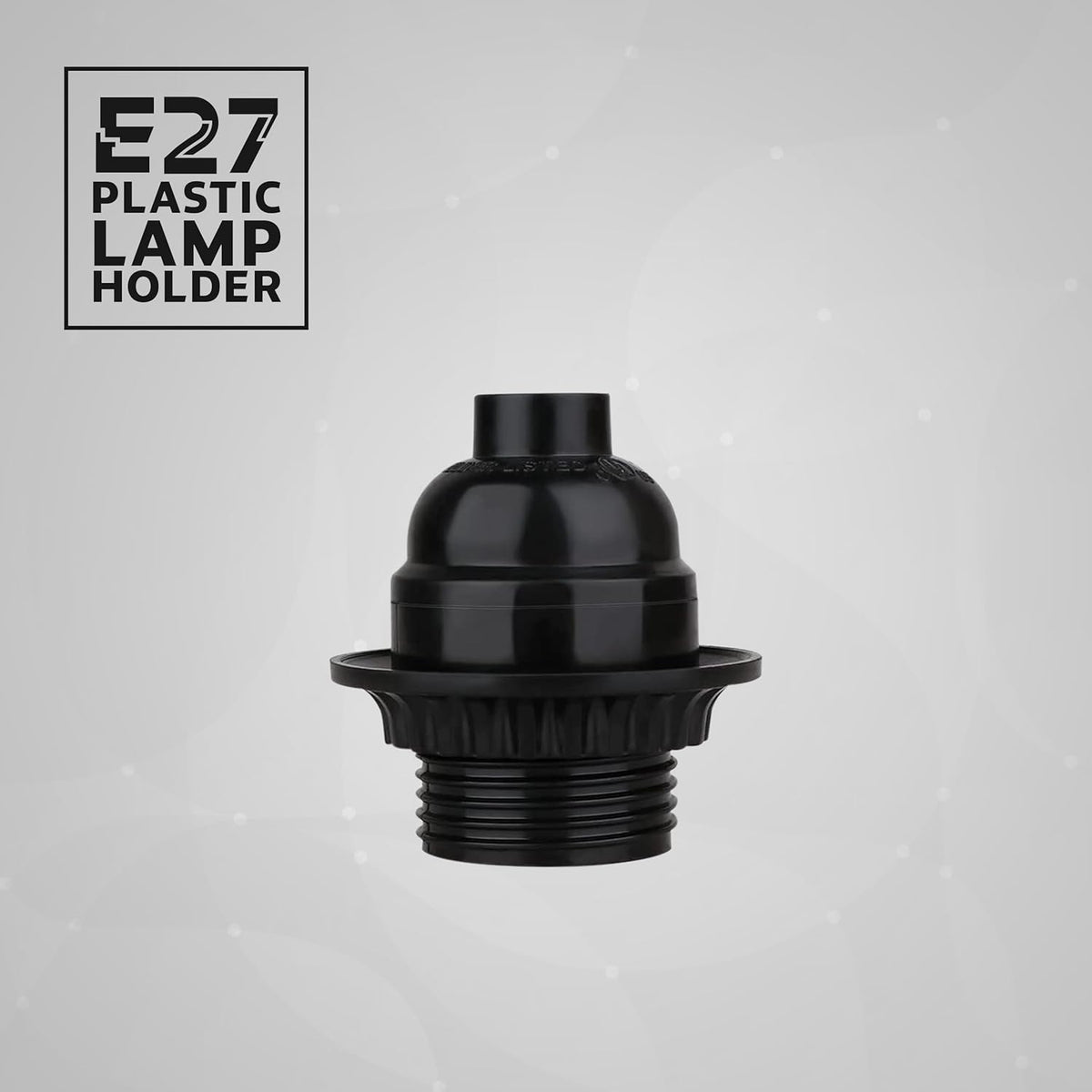 Black Bakelite E27 Lamp Holder with Shade Ring – 5.5 cm