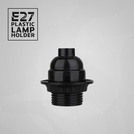Black Bakelite E27 Lamp Holder with Shade Ring – 5.5 cm