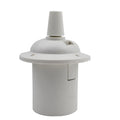 White Plastic E27 Pendant Lamp Holder with Cord Grip