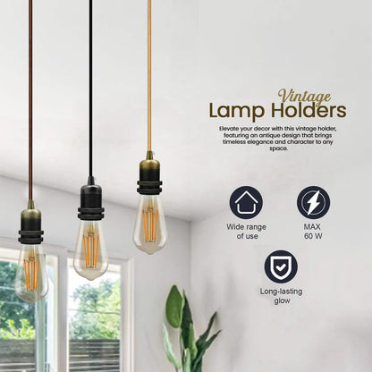 E27 Metal Lamp Holder with Cord Grip – Copper or Rose Gold, 60W - photo 3