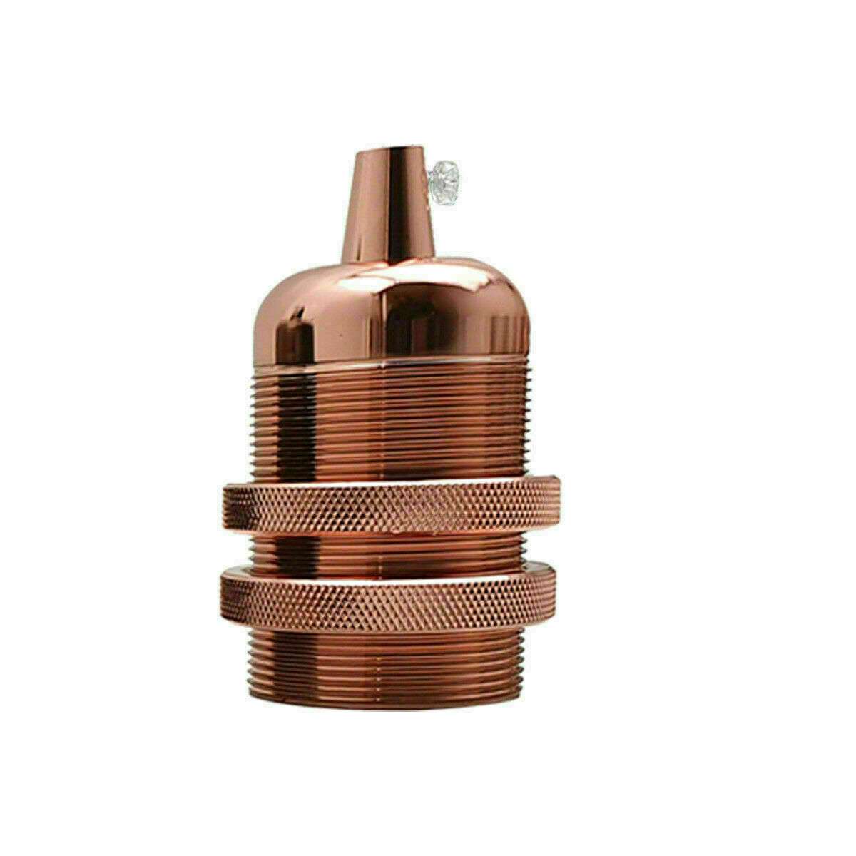 E27 Metal Lamp Holder with Cord Grip – Copper or Rose Gold, 60W - Rose Gold, Single, Standard