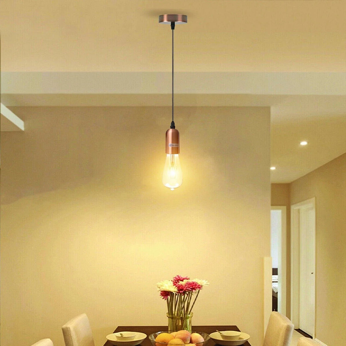 Pendant Light Fitting – E27 Metal Holder, 4 Finishes
