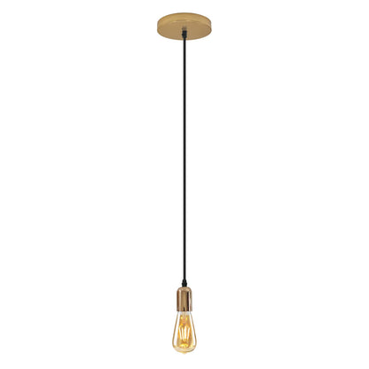 Pendant Light Fitting – E27 Metal Holder, 4 Finishes - French Gold, No Shade 120 mm Rose, Without Bulb