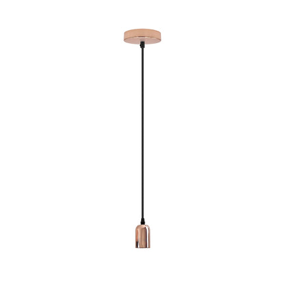 Pendant Light Fitting – E27 Metal Holder, 4 Finishes - Rose Gold, No Shade 120 mm Rose, Without Bulb