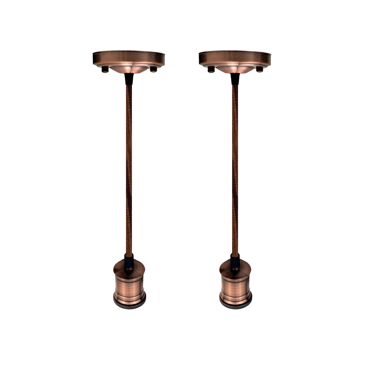 Copper Pendant Light Fitting – Pack of 2, Cylinder Holders, E27