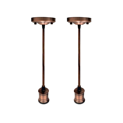 Copper Pendant Light Fitting – Pack of 2, Cylinder Holders, E27