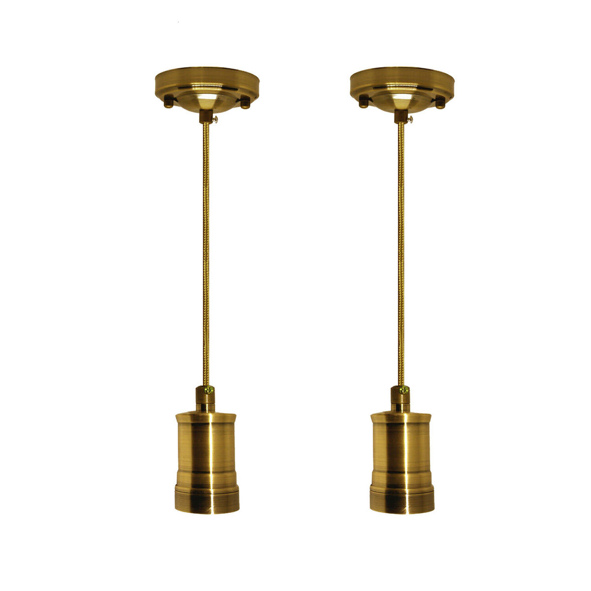Brass Pendant Light Fitting – Pack of 2, 1.5 m Cable, E27