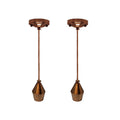 Copper Cone Pendant Light Fitting – Pack of 2, Braided Cable, E27