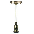 Green Brass Pendant Lamp Holder Set – Ribbed E27, Green Cable