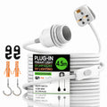 Plug-In Pendant Light Cord – White, 4.5 m, E27 with Shade Ring