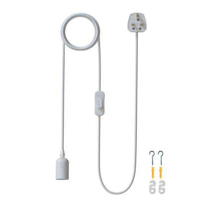 Plug-In Pendant Light Cord – White, 4.5 m, E27 with Shade Ring - photo 9
