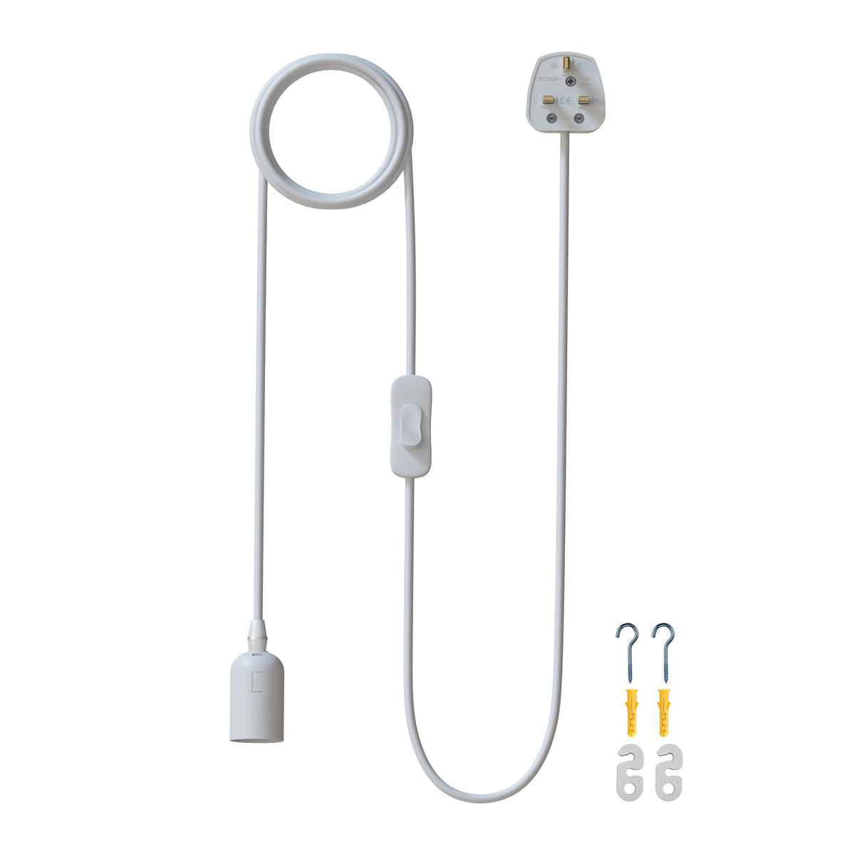 Plug-In Pendant Light Cord – White, 4.5 m, E27, No Shade Ring - photo 8