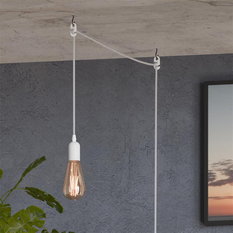 Plug-In Pendant Light Cord – White, 4.5 m, E27 with Shade Ring - photo 3