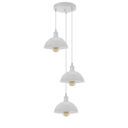 3-Light Cluster Pendant – Coloured Holders & Shades, Plate or Bar - photo 7