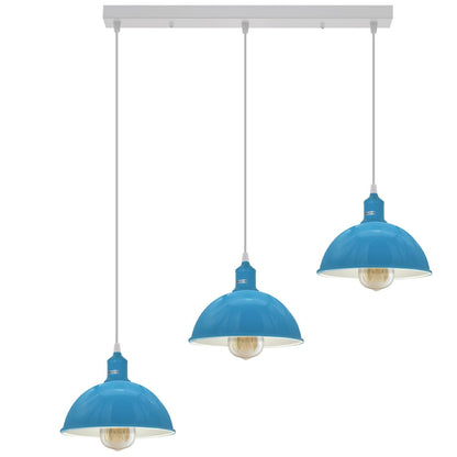 3-Light Cluster Pendant – Coloured Holders & Shades, Plate or Bar - photo 45