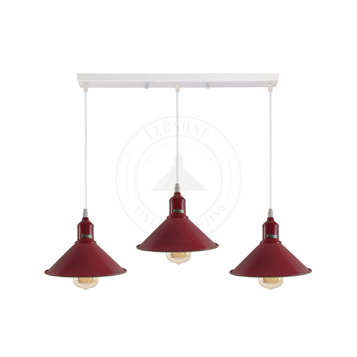 3-Light Cluster Pendant – Coloured Holders & Shades, Plate or Bar - photo 33