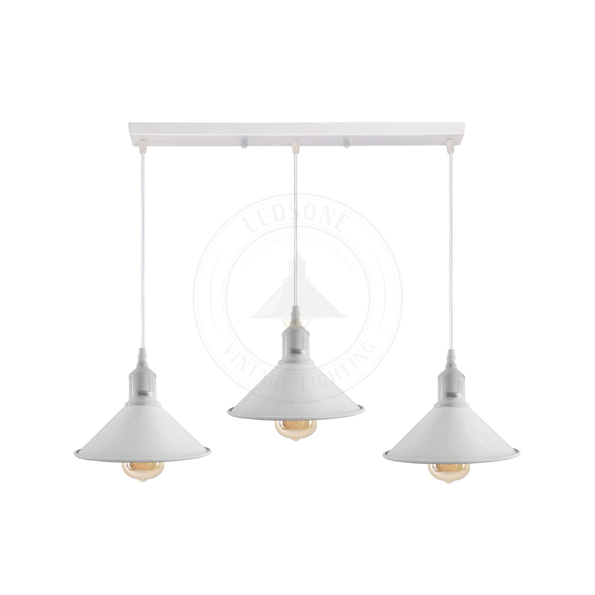 3-Light Cluster Pendant – Coloured Holders & Shades, Plate or Bar - photo 34