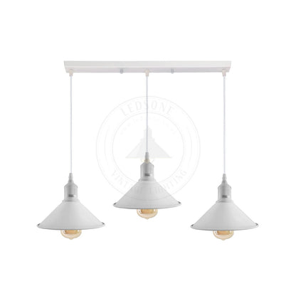 3-Light Cluster Pendant – Coloured Holders & Shades, Plate or Bar - photo 34