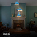 3-Light Cluster Pendant – Coloured Holders & Shades, Plate or Bar