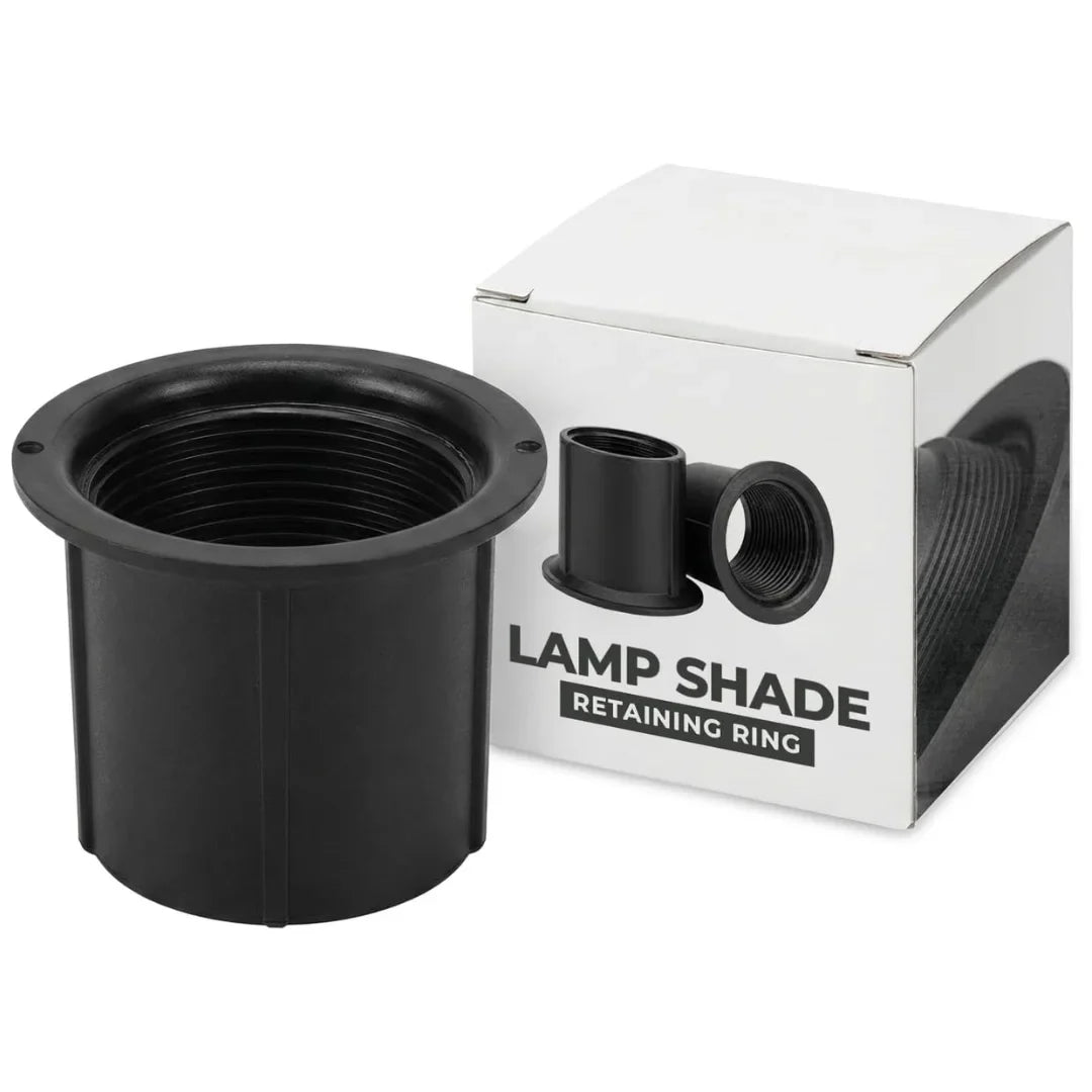E27 Lampshade Retaining Ring – 40 mm, Black or White - Black, Single, 40 mm