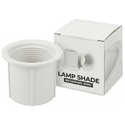 E27 Lampshade Retaining Ring – 40 mm, Black or White - White, Single, 40 mm