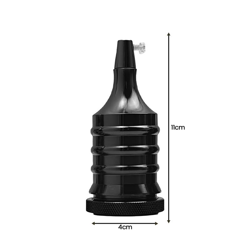 Ribbed E27 Lamp Holder – Vintage Metal, 6 Finishes - photo 3