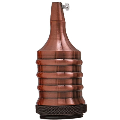 Ribbed E27 Lamp Holder – Vintage Metal, 6 Finishes - Copper, Standard, Single