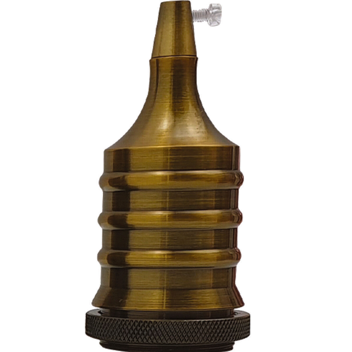 Ribbed E27 Lamp Holder – Vintage Metal, 6 Finishes