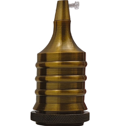 Ribbed E27 Lamp Holder – Vintage Metal, 6 Finishes