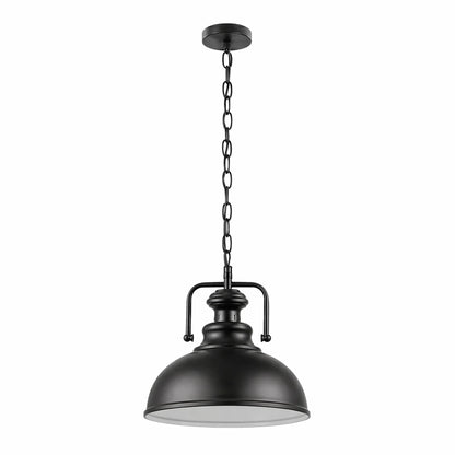 Industrial Chain Pendant Light – Black Yoke Holder, Metal Shade, E27 - photo 27