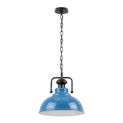 Industrial Chain Pendant Light – Black Yoke Holder, Metal Shade, E27 - photo 29