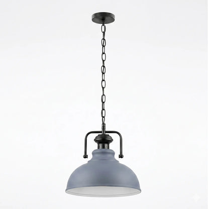 Industrial Chain Pendant Light – Black Yoke Holder, Metal Shade, E27 - photo 22
