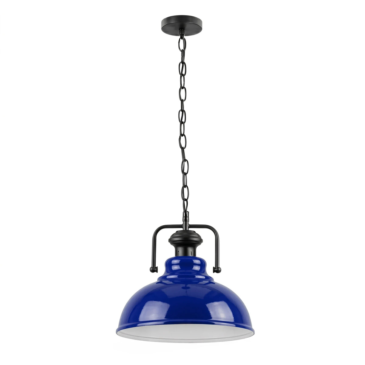 Industrial Chain Pendant Light – Black Yoke Holder, Metal Shade, E27 - photo 25