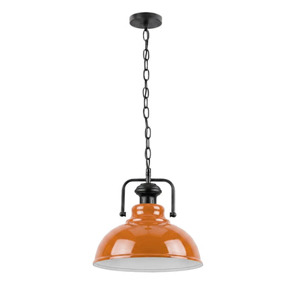 Industrial Chain Pendant Light – Black Yoke Holder, Metal Shade, E27 - photo 26