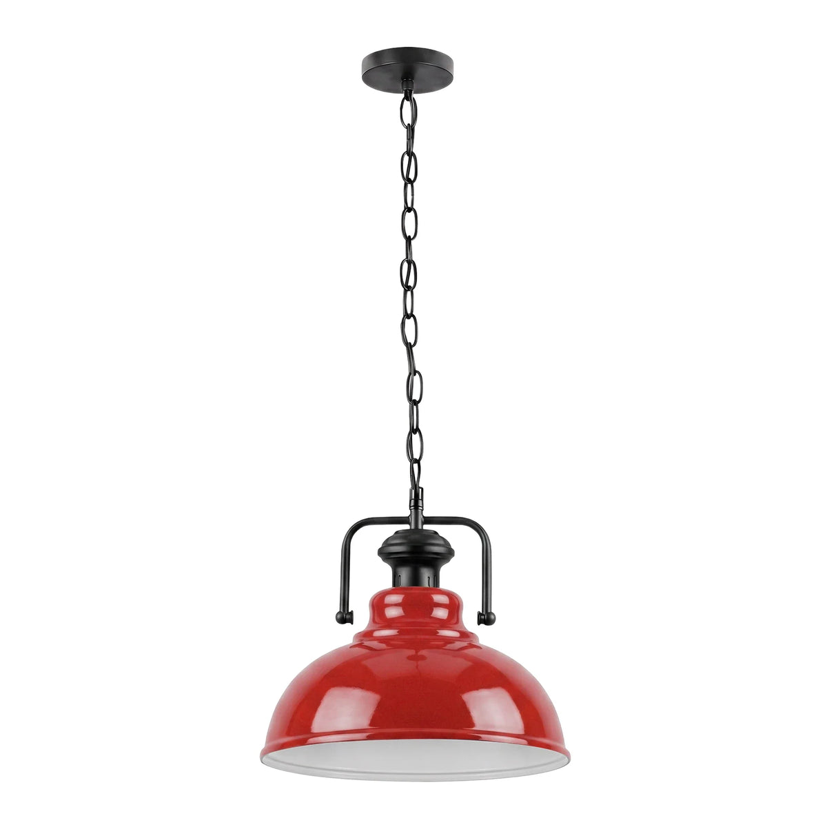 Industrial Chain Pendant Light – Black Yoke Holder, Metal Shade, E27 - photo 23
