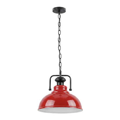 Industrial Chain Pendant Light – Black Yoke Holder, Metal Shade, E27 - photo 23