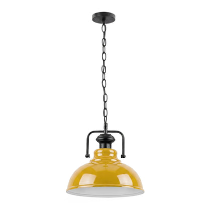 Industrial Chain Pendant Light – Black Yoke Holder, Metal Shade, E27 - photo 28