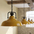 Industrial Chain Pendant Light – Black Yoke Holder, Metal Shade, E27