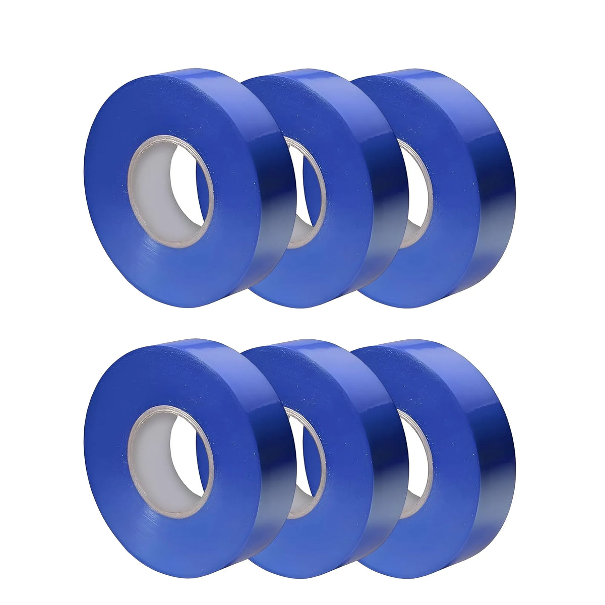 Electrical Insulation Tape 9m x 17mm Blue PVC Flame Retardant Wire Repair - Pack of 6