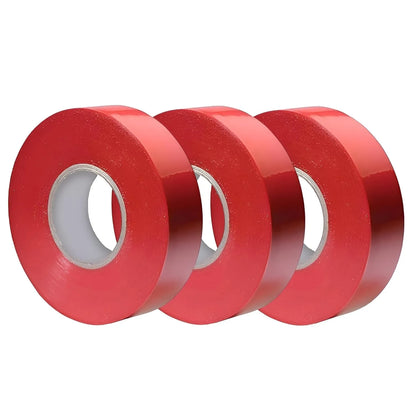 Electrical Insulation Tape 9m x 17mm Red PVC Flame Retardant Wire Repair - Pack of 3